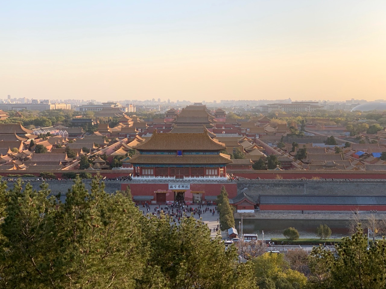 Uitzicht over de Verboden Stad van Jiangsha Park