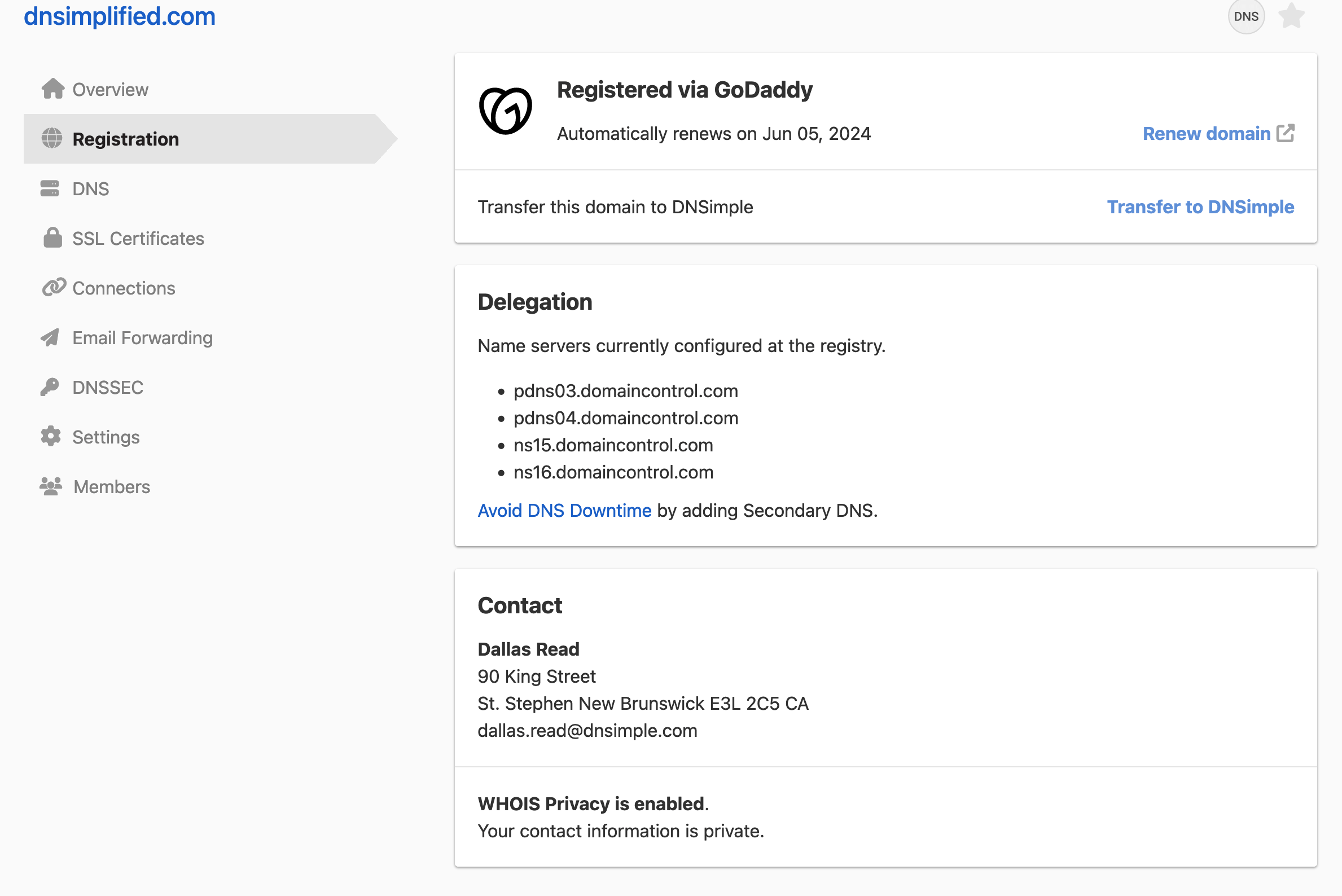 Managing Integrated Domains Dnsimple Help