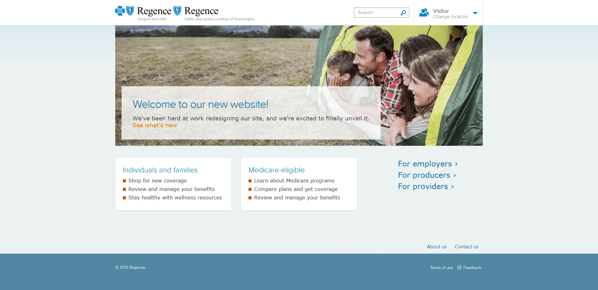 Regence Portal (BlueCross BlueShield) home page