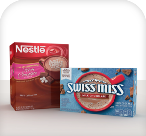 雀巢热巧克力和瑞士miss热巧克力产品