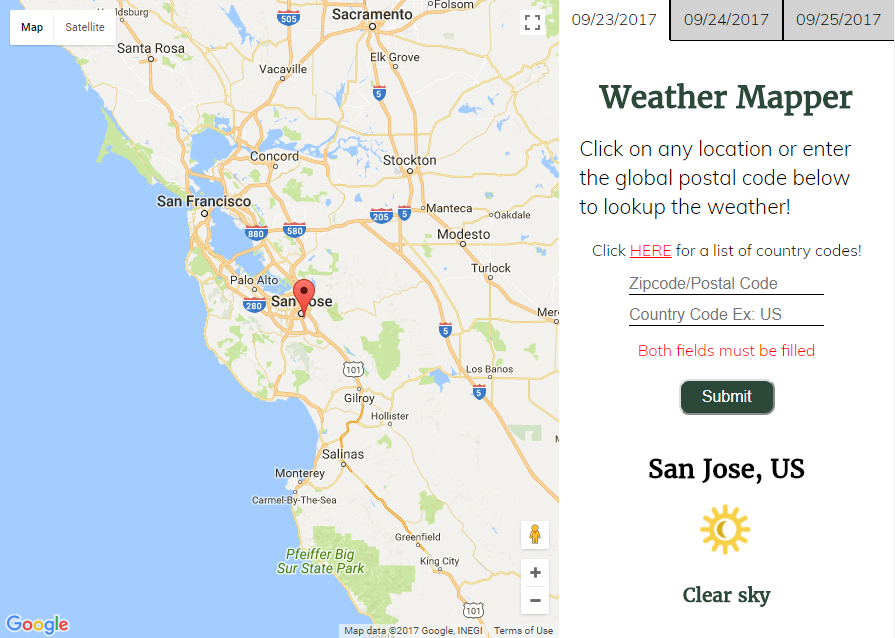 weather mapper screenshot