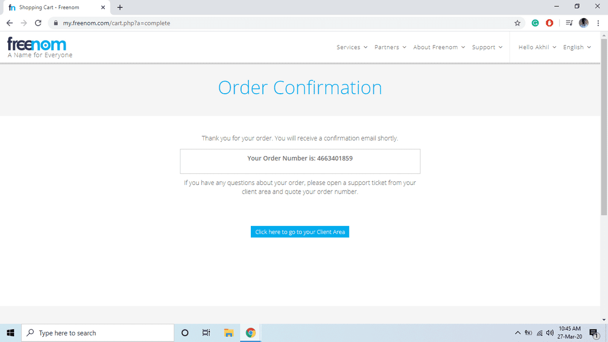order confirmation