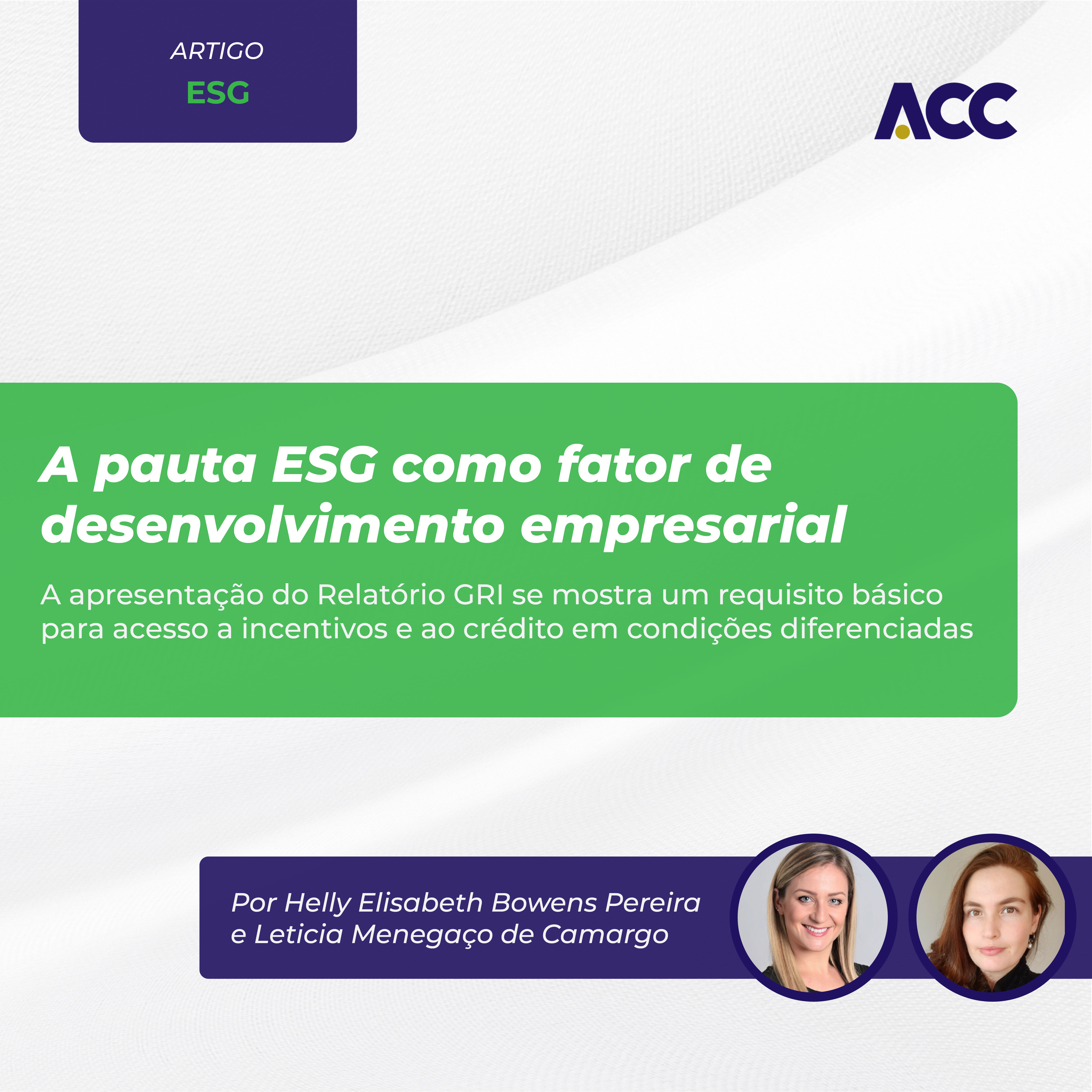 A Pauta ESG Como Fator De Desenvolvimento Empresarial