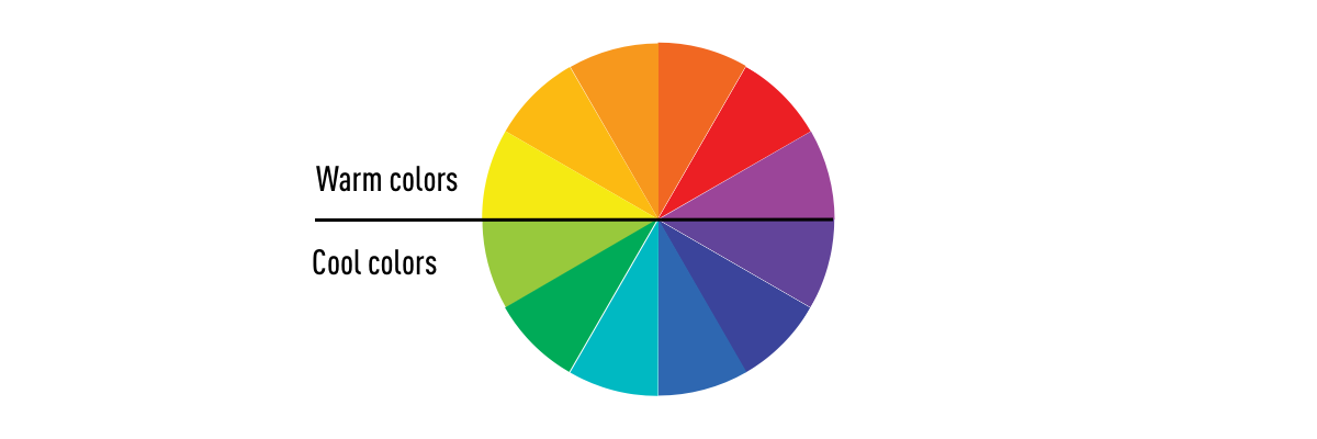 color temperature warm colors contain shades of yellow and red