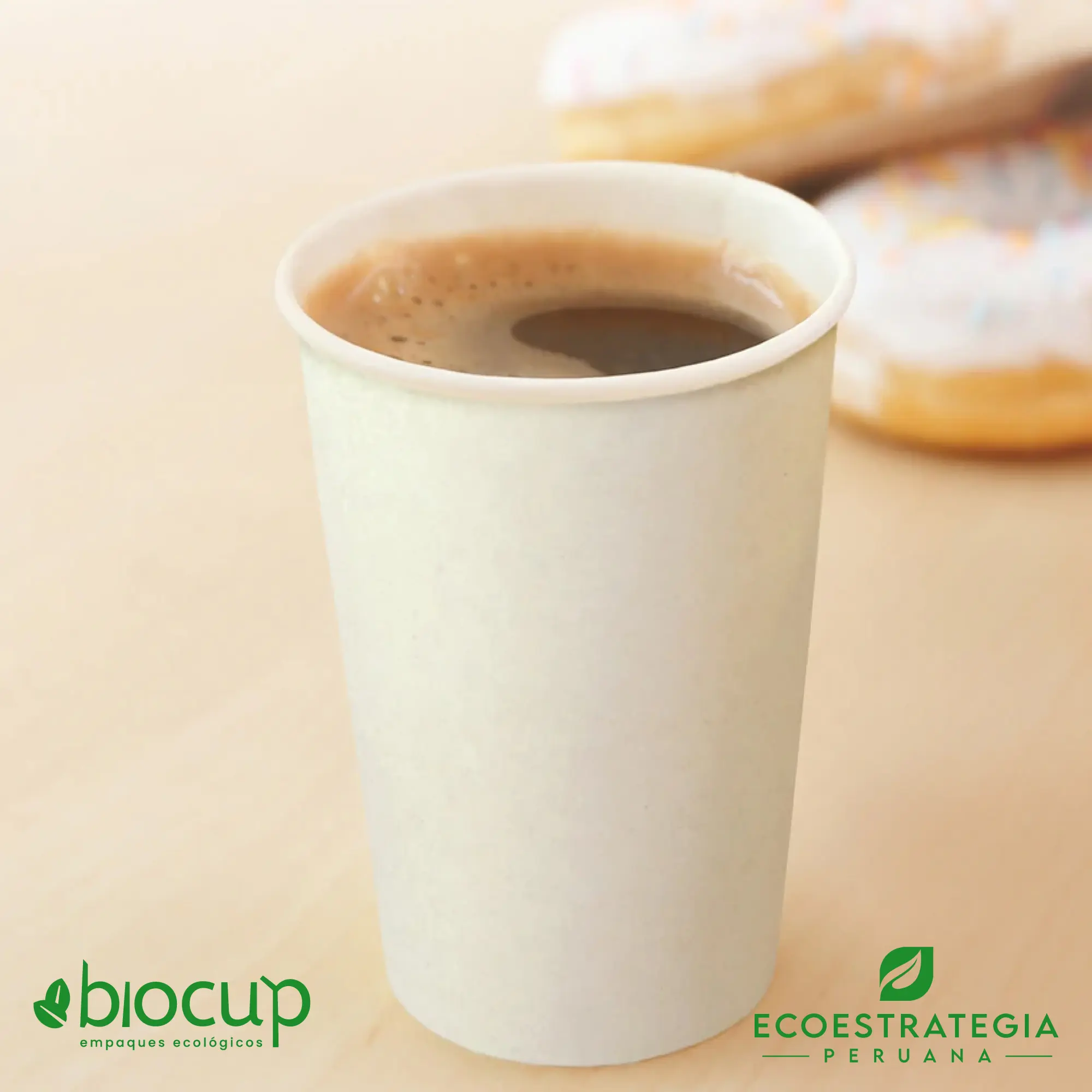 Eco Estrategia Peruana Vaso biodegradable de bambú 14oz