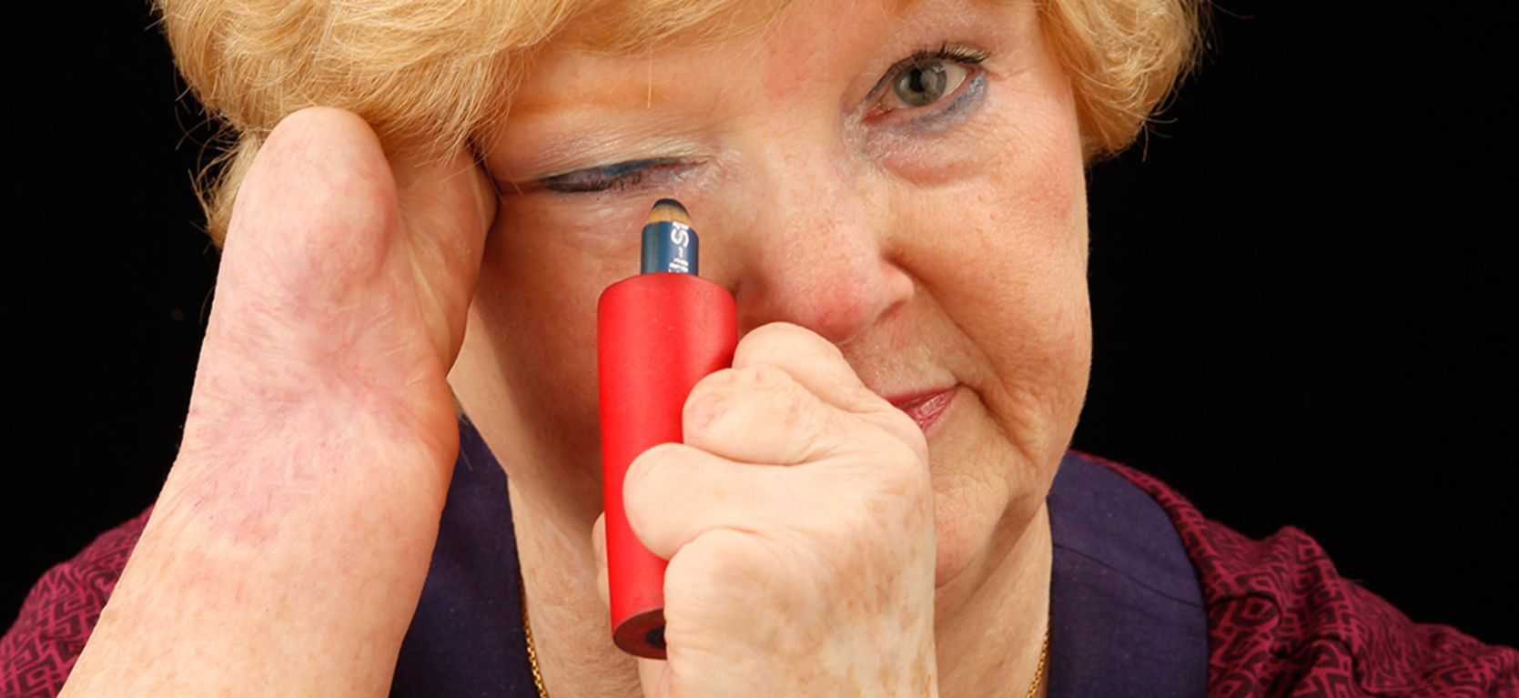 Cindy uses soft tubing to make everyday tools, like eyeliner, accessible to grip and turn.