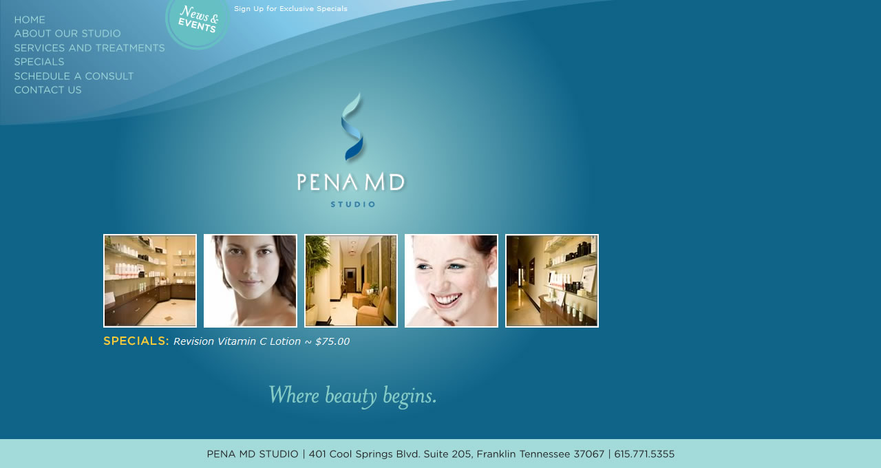 Pena MD Studio home page
