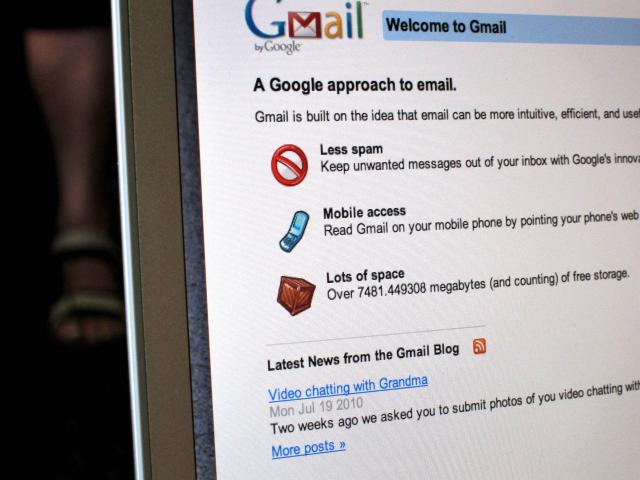 screenshot of Gmail login page