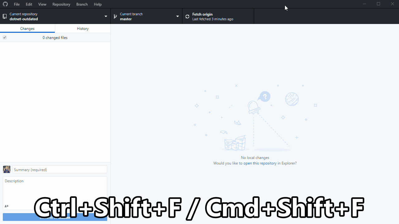 open the repository on github.com