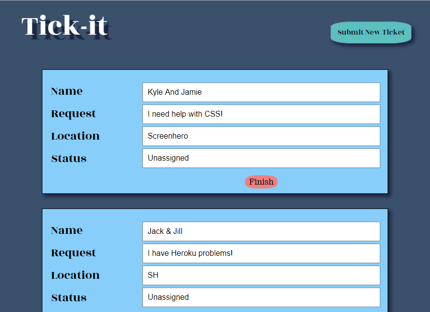Tick-it screenshot