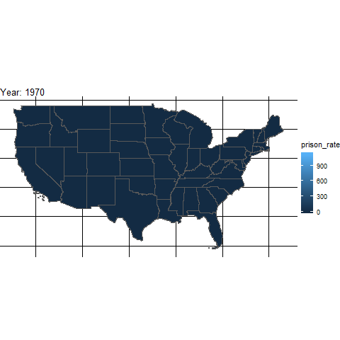 Prison rates through the years by state