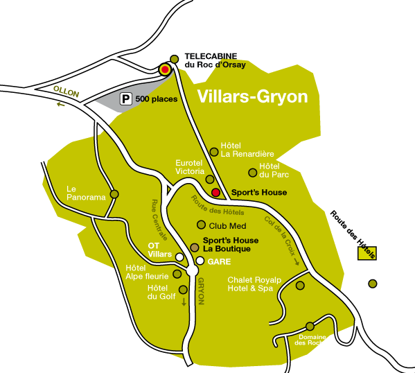 plan d'accès à la consigne à Villars