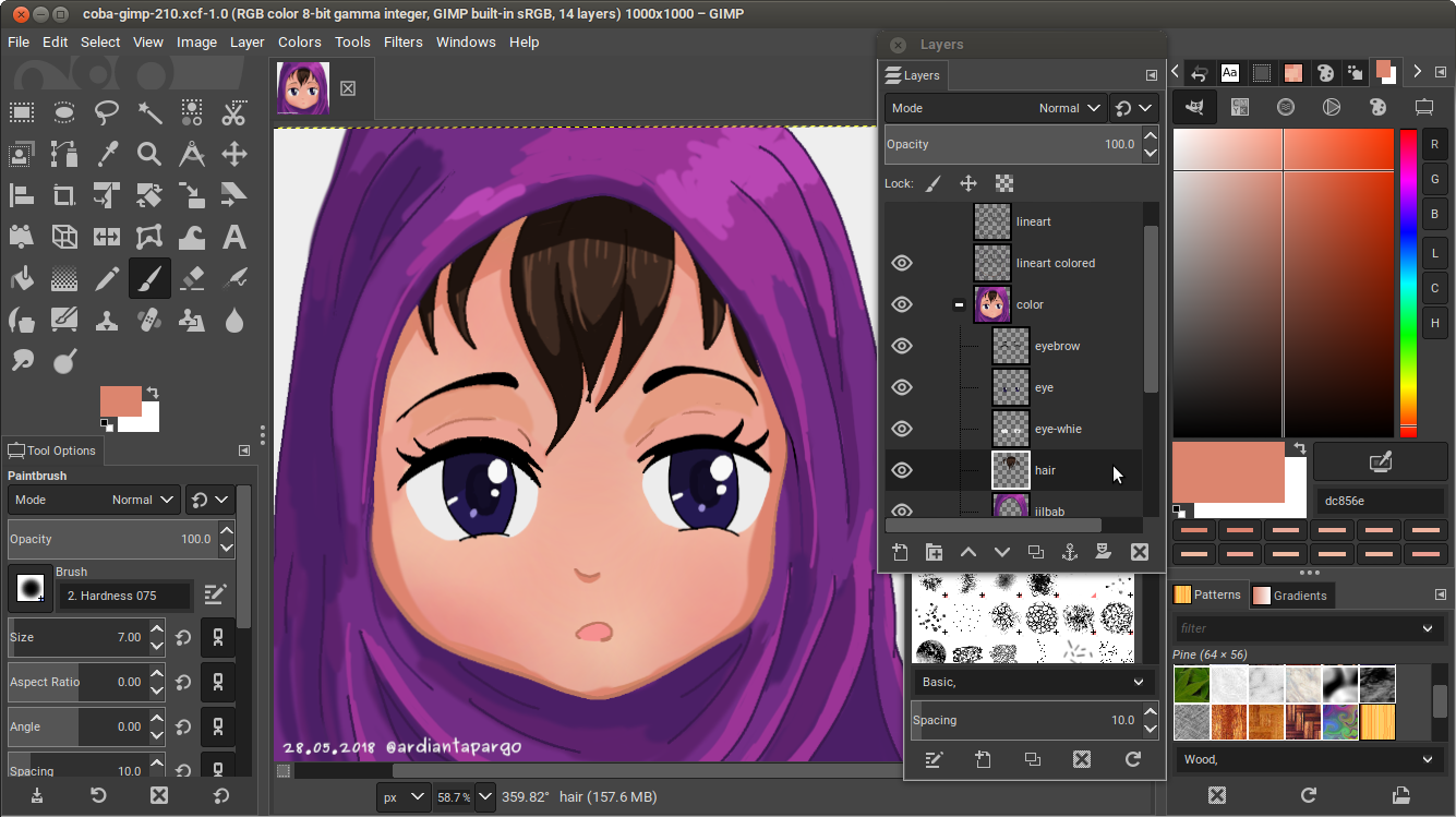 Menggambar Anime di GIMP