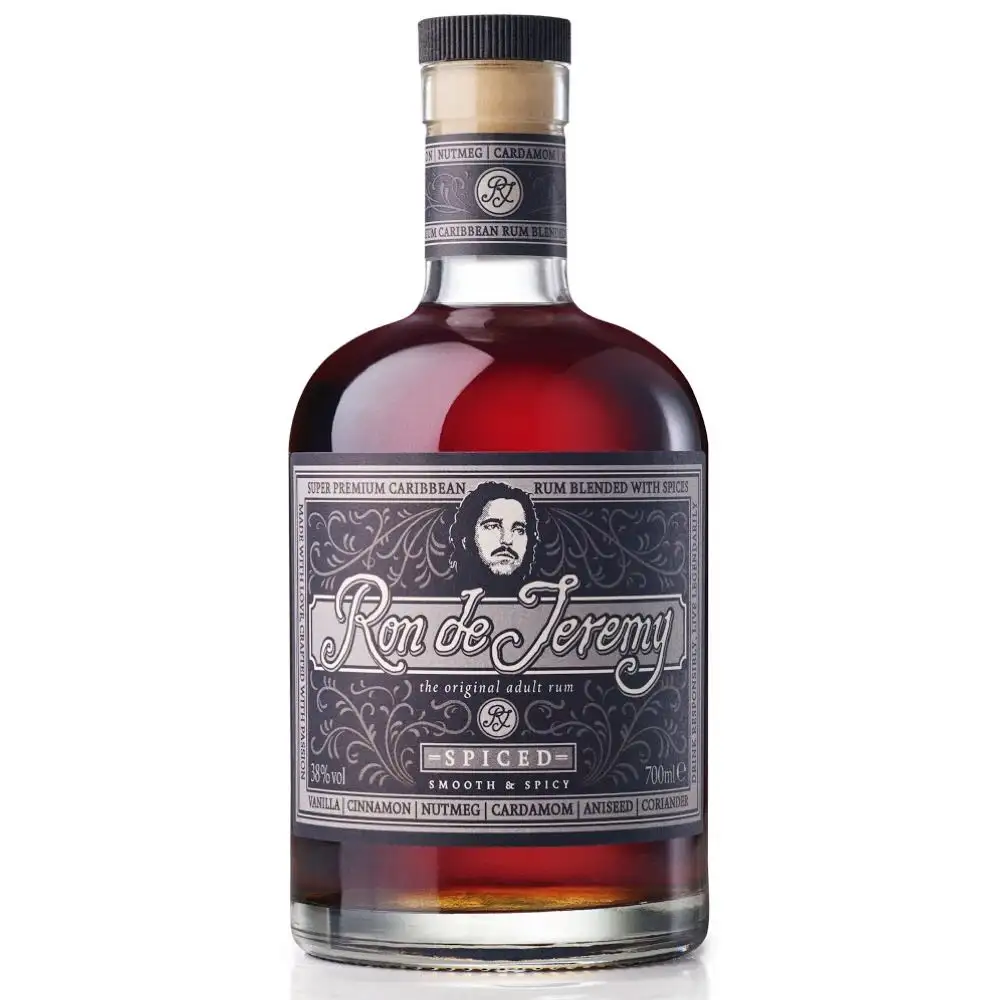 Image of the front of the bottle of the rum Ron de Jeremy Spiced