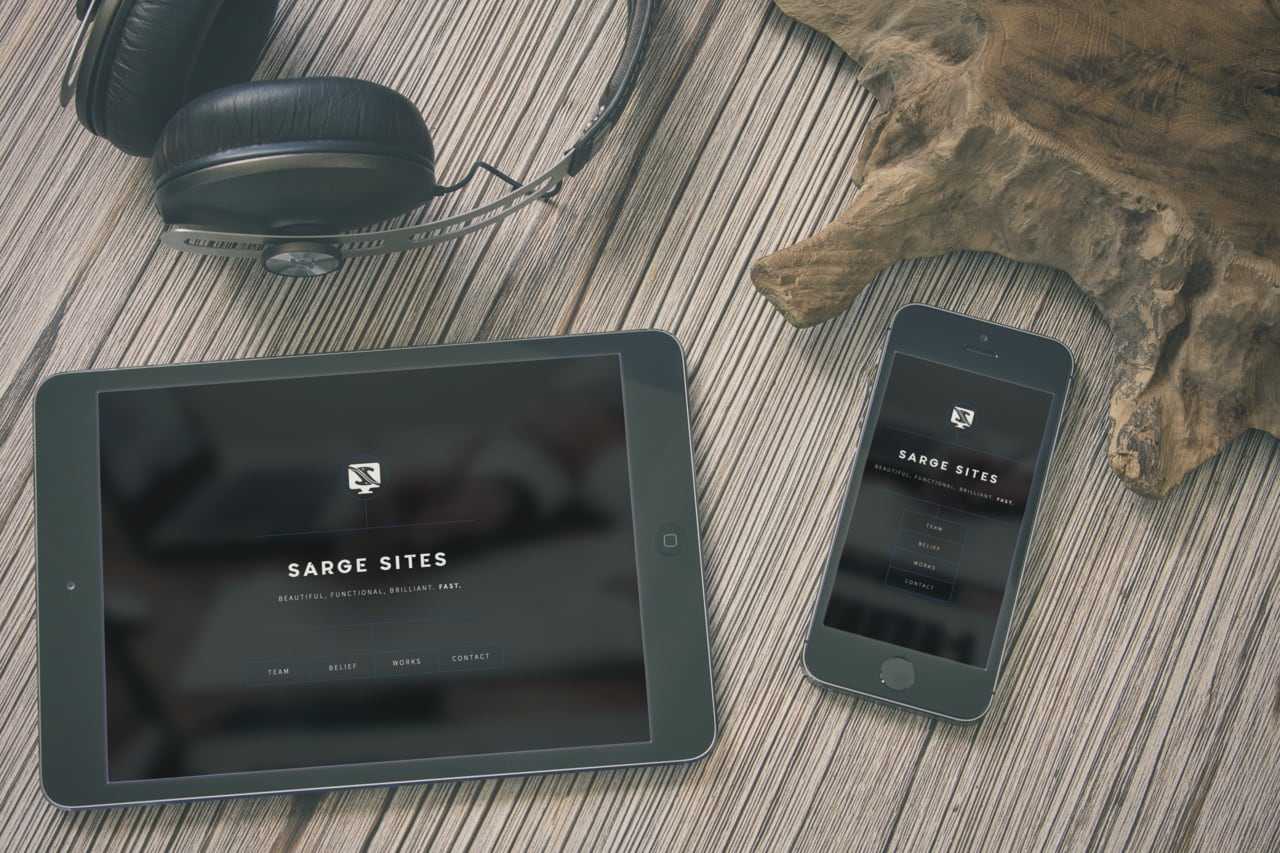 Multi-Accessible The Sarge Sites website shown on a phone and iPad