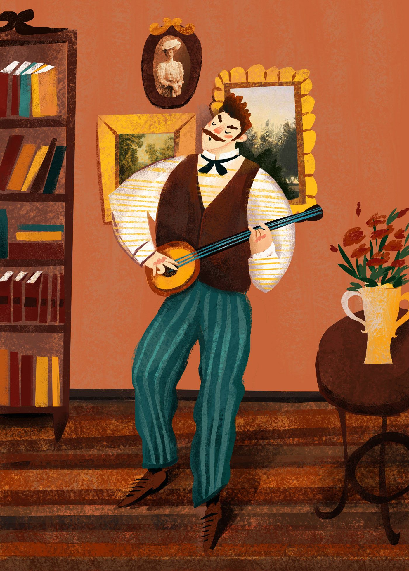 Иллюстрация к произведениям Джерома К. Джерома. Источник: www.behance.net/IrinaLisichkina
