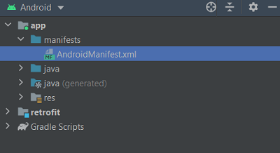 navigate to AndroidManifest.xml file
