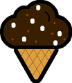 rocky road ice cream cone
