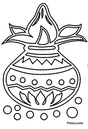 Diwali matka - Coloring page Diwali matka