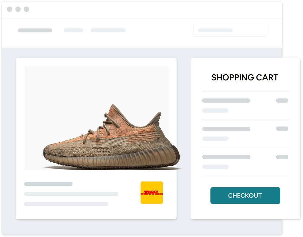A shoes in shopping cart