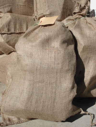 Reusable hessian sacks of Auckland Firewood