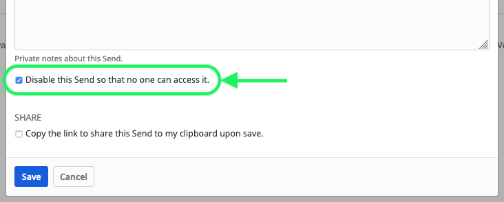 Disable from the Web Vault