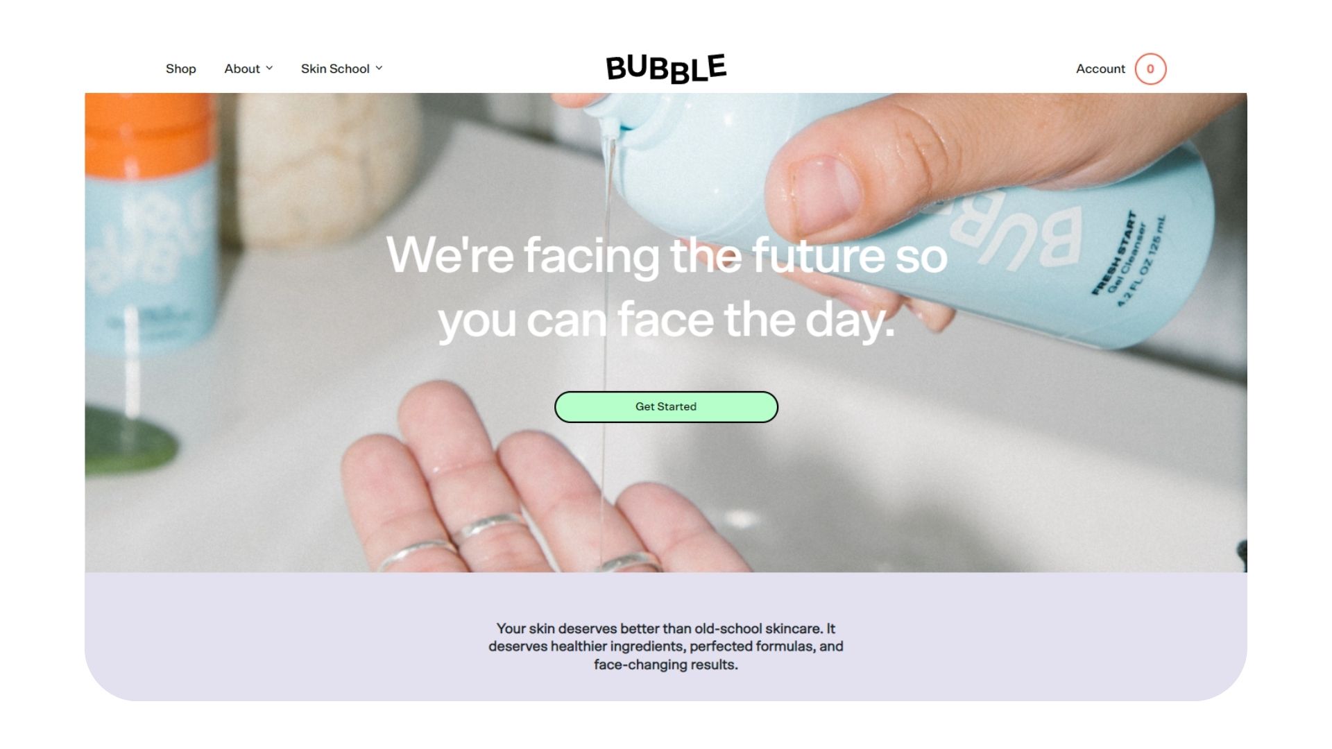 Bubble Skincare Web Design