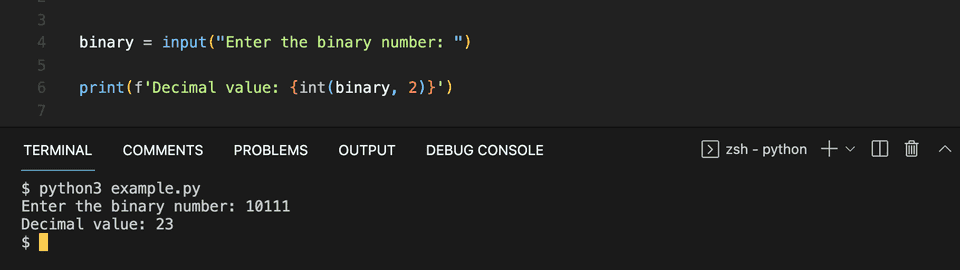 Python program to convert a binary to decimal - CodeVsColor