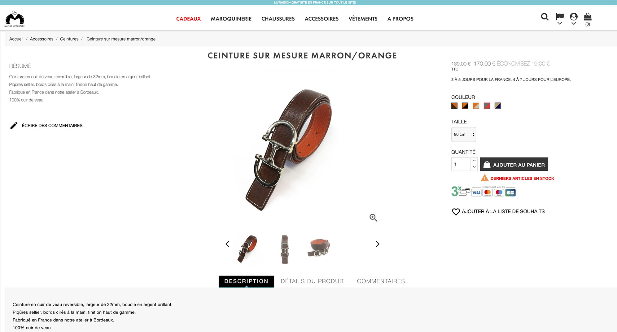 Site internet e-commerce Matias Mercapide
