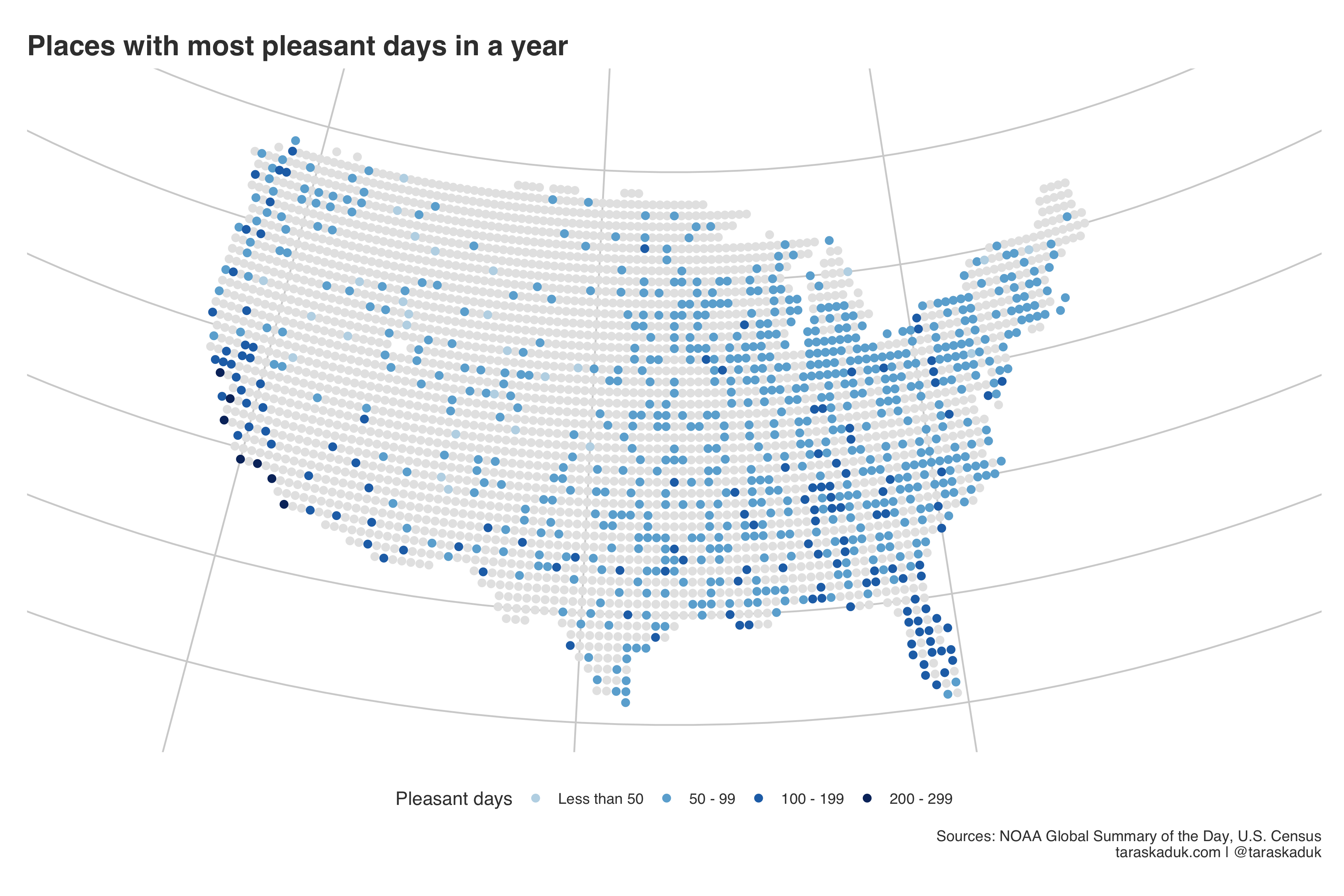 Where are the places with the best (and the worst) weather in the