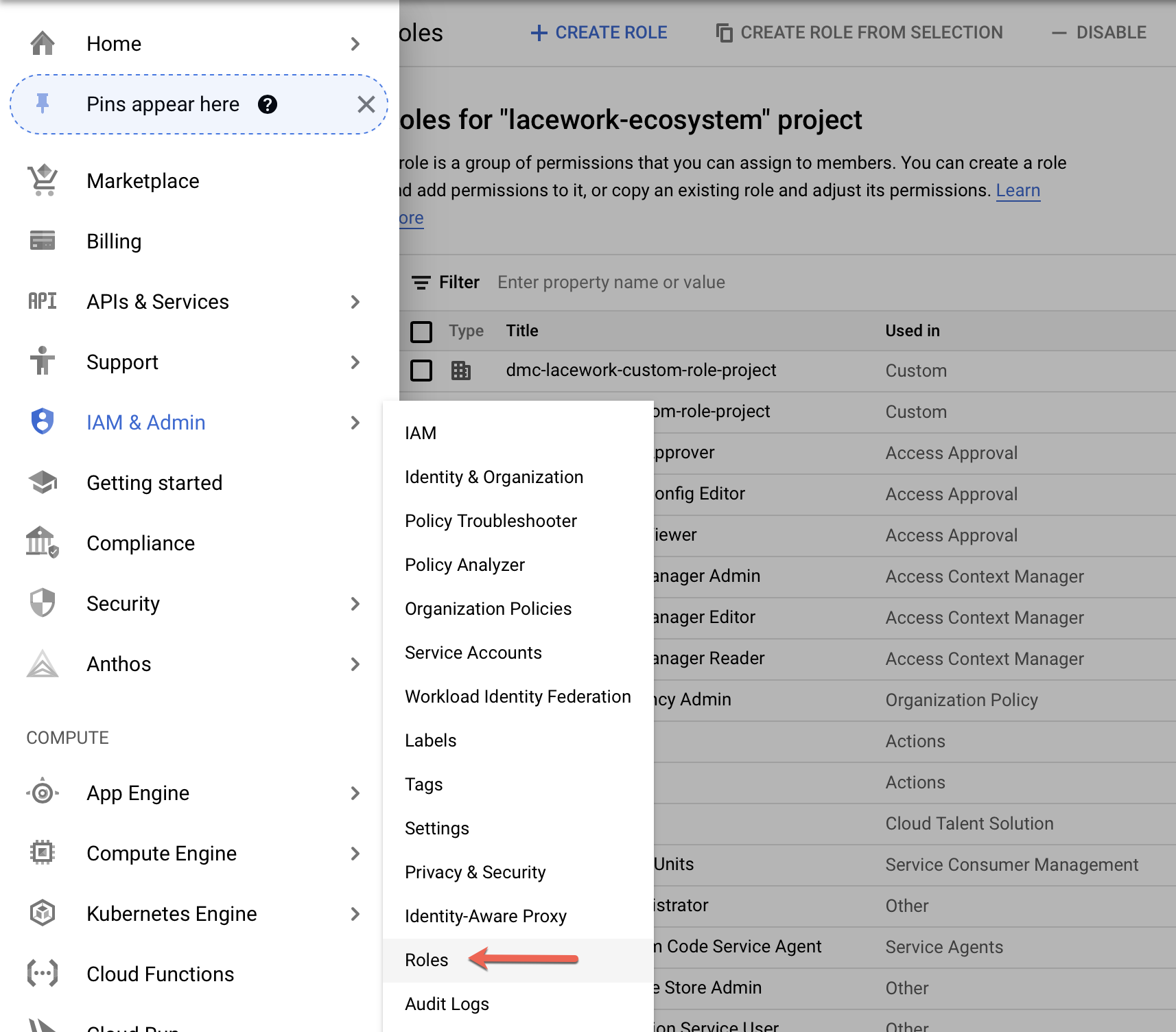 Create a GCP Service Account and Grant Access Lacework Documentation