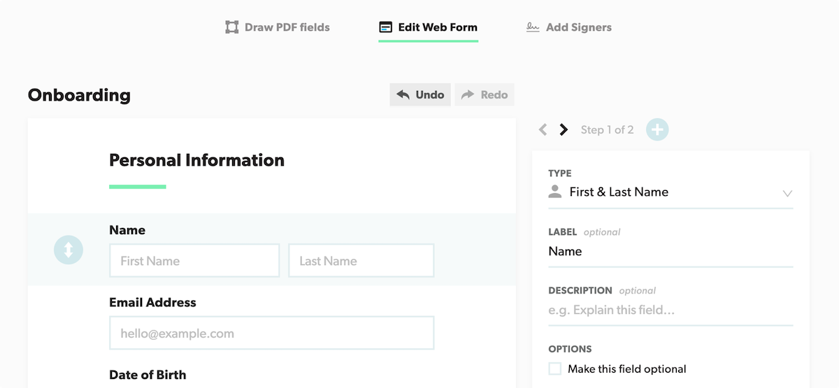 Web form editor