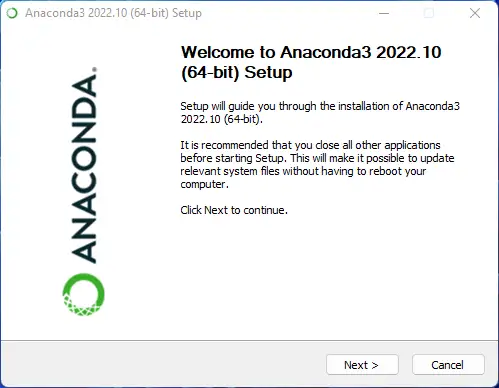 How to install Anaconda Windows 11