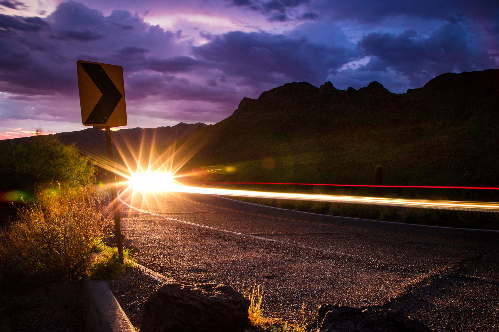 Highway during the golden hour