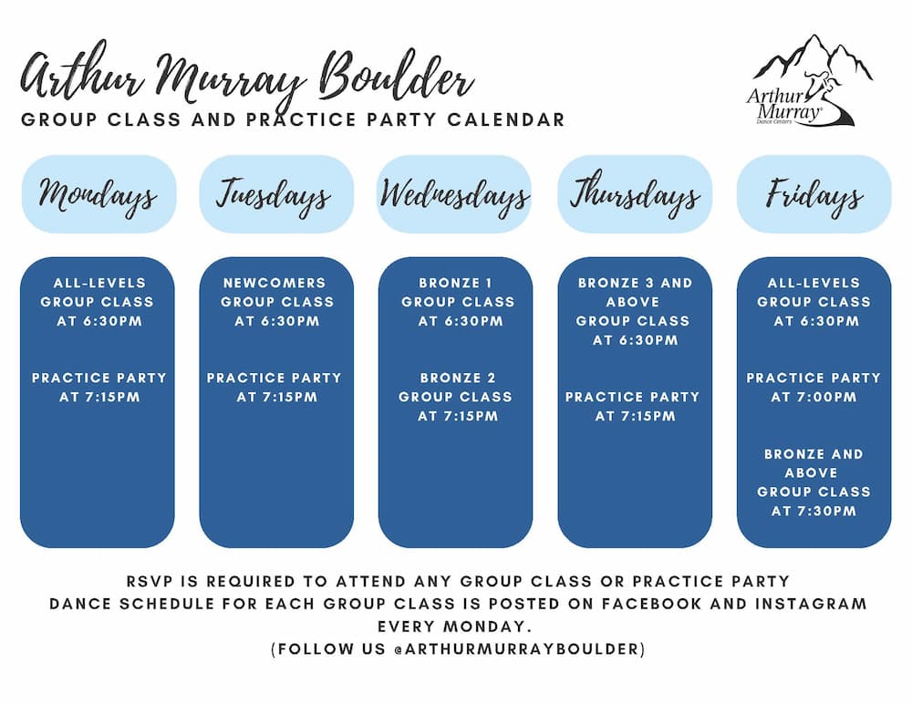 Arthur Murray Boulder Group Class Calendar