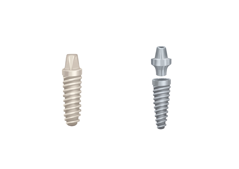 Zirconia vs. titanium dental implant