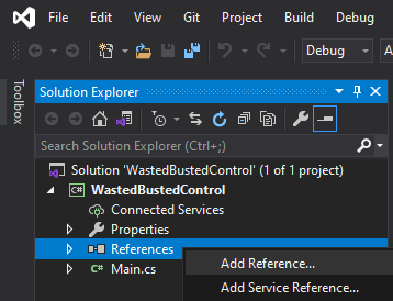 Adding a reference in Visual Studio