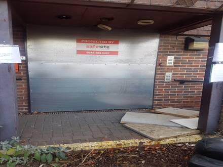 Securing of a Disused Health Centre With Steel Sheets