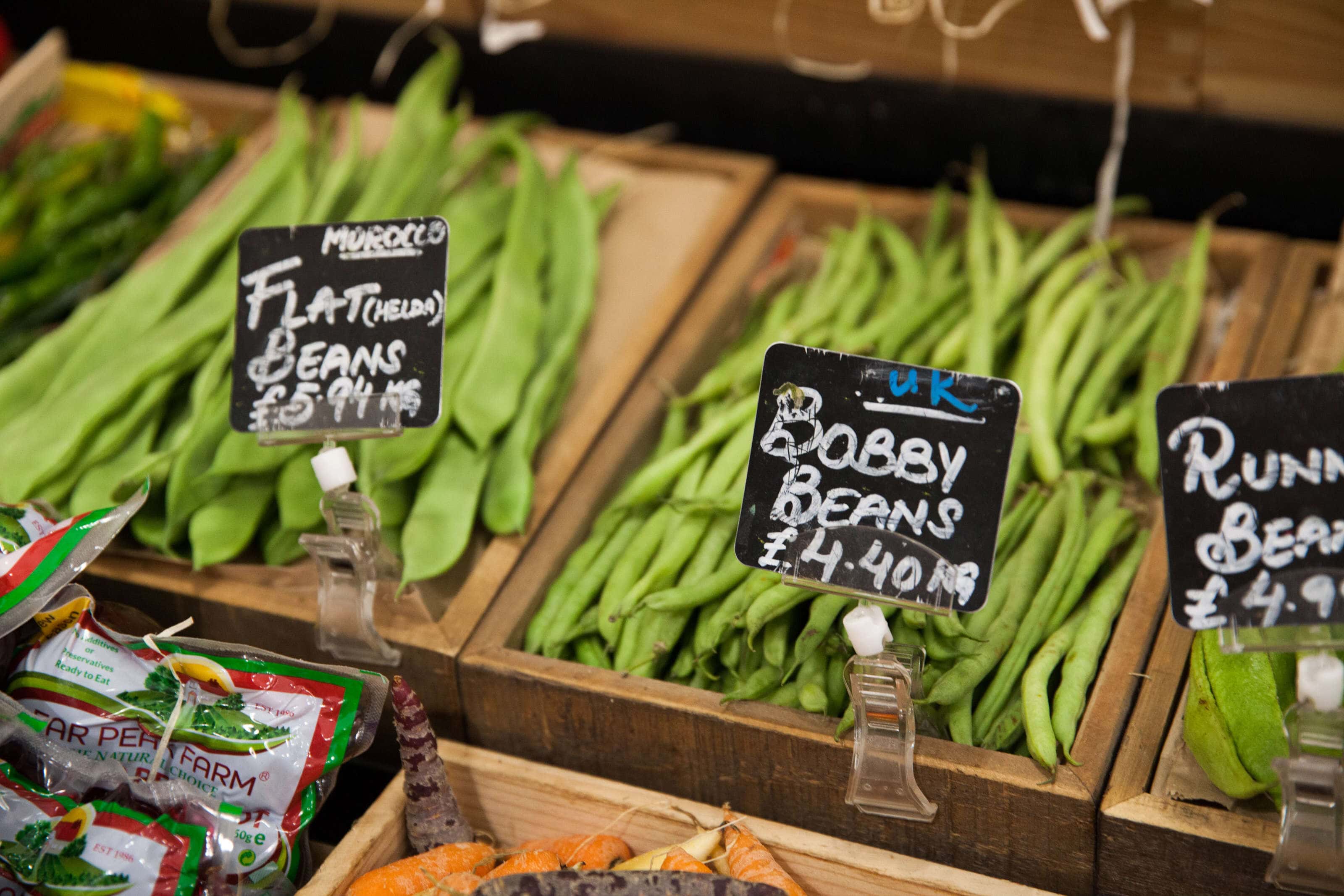 a close up of beans called bobbys beans.