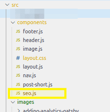 Seo.js en carpeta de componentes