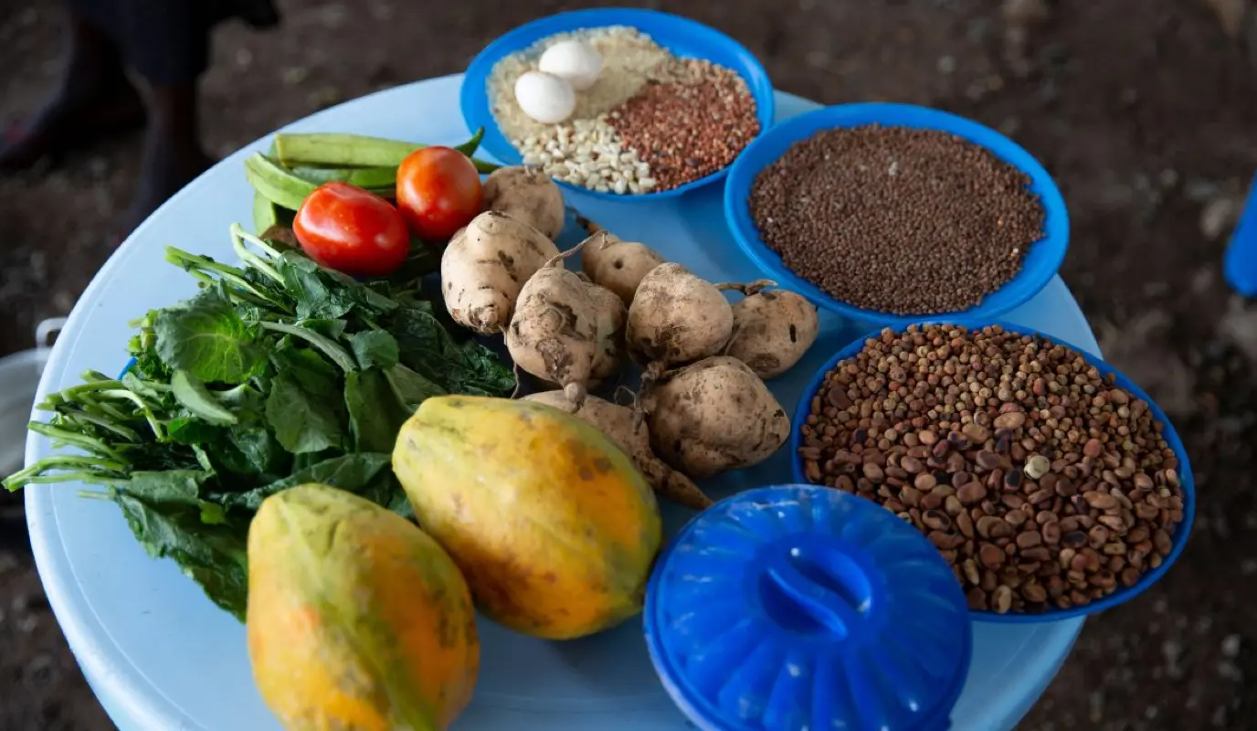 A variety of nutritious food in Ethiopia