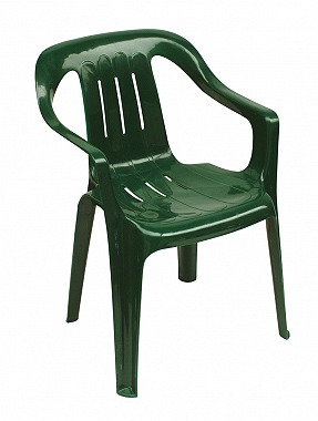 PVC stoel groen met armleuing