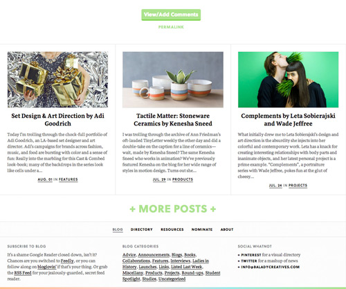 Bottom of BALC home page
