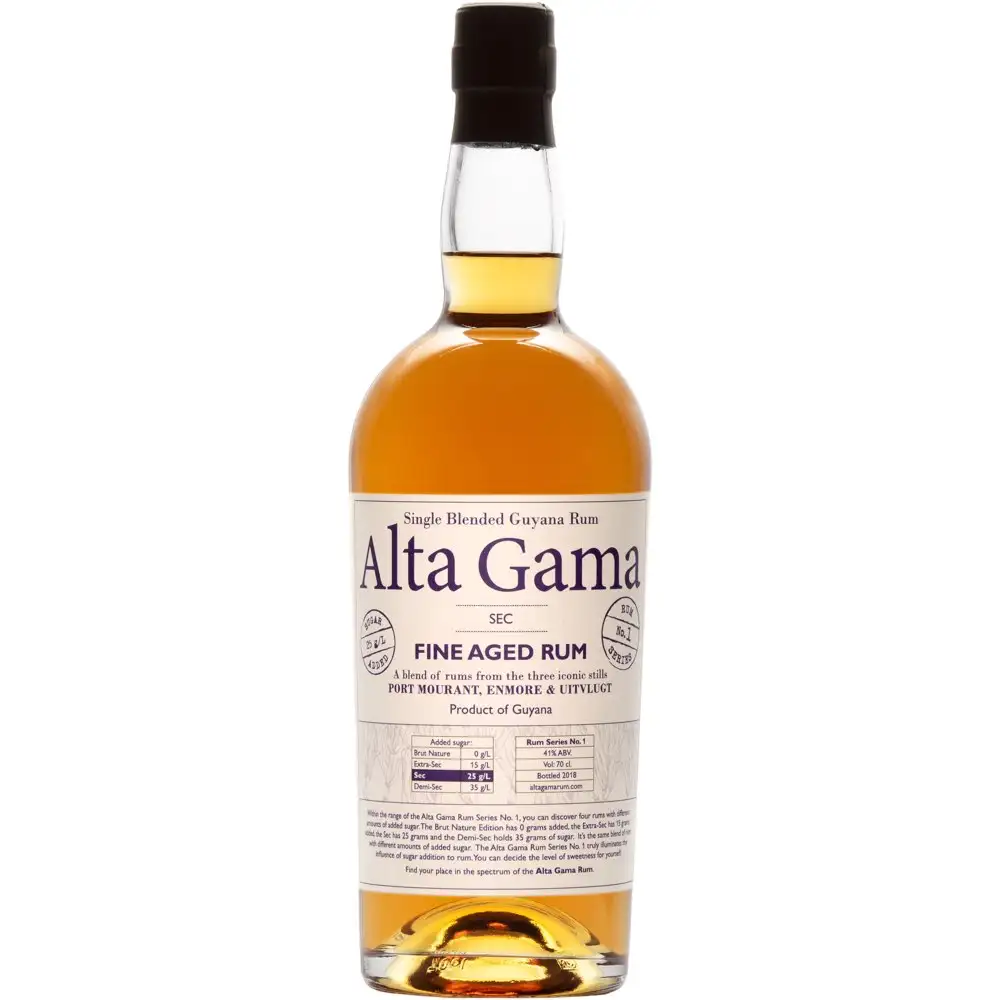 Image of the front of the bottle of the rum Alta Gama Sec Series No. 1