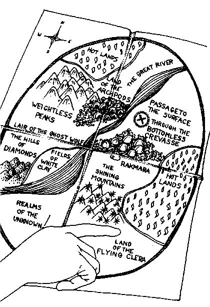 An unfolded map of the Underground Kingdom.
