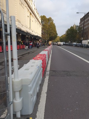 RB22 barriers used as blockade