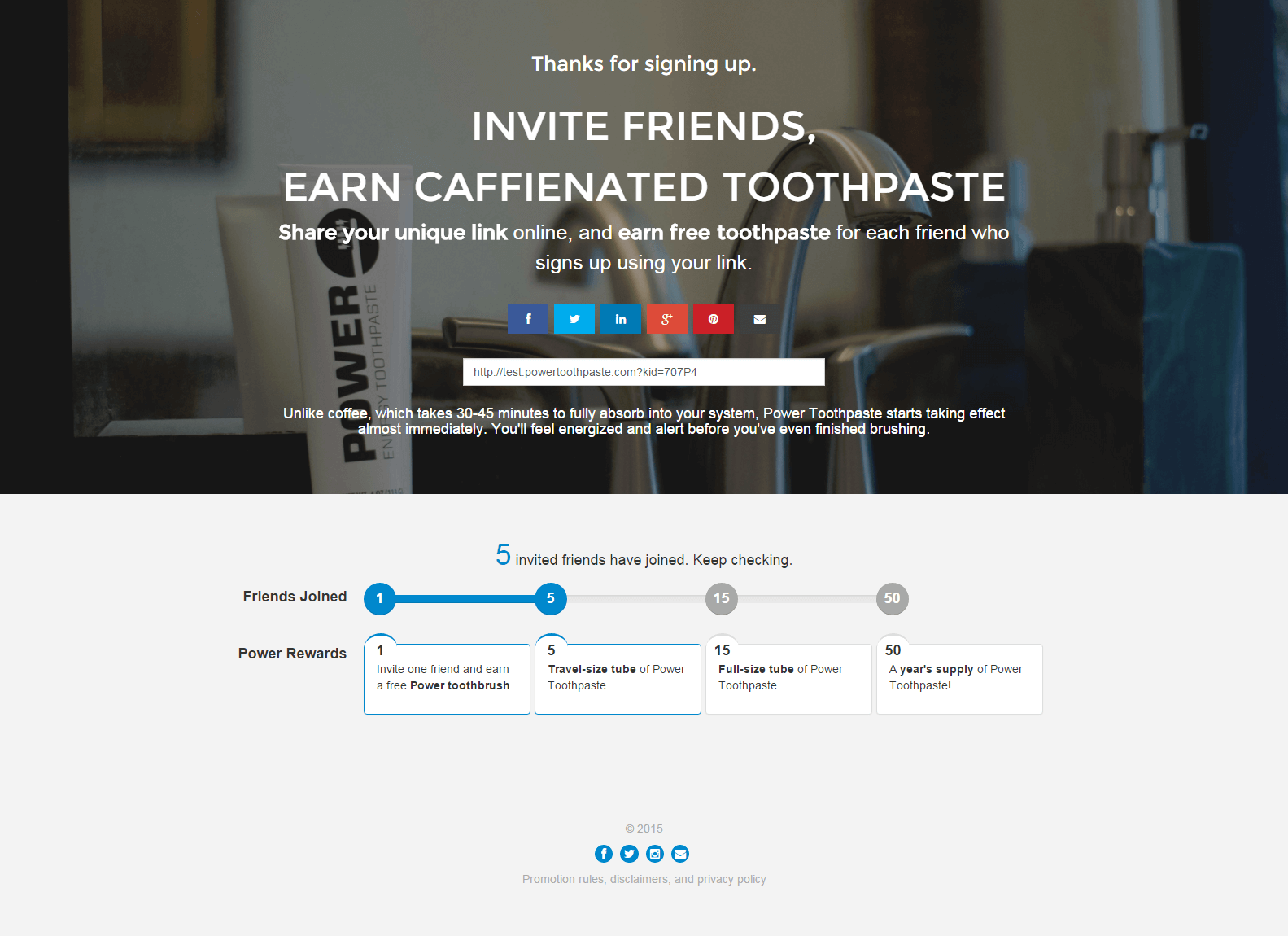PowerToothpaste thank you page