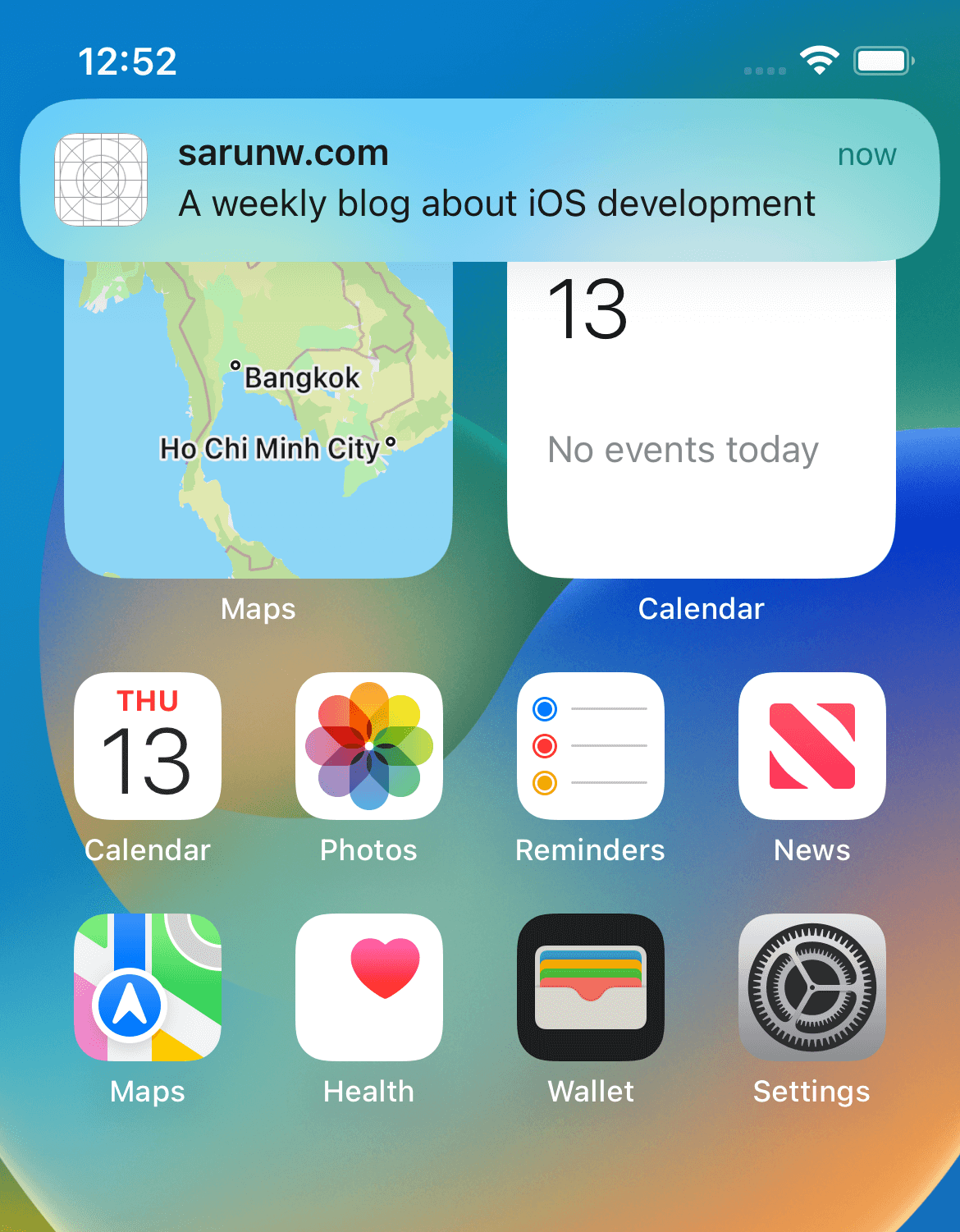 A notification banner show only when an app isn't active.