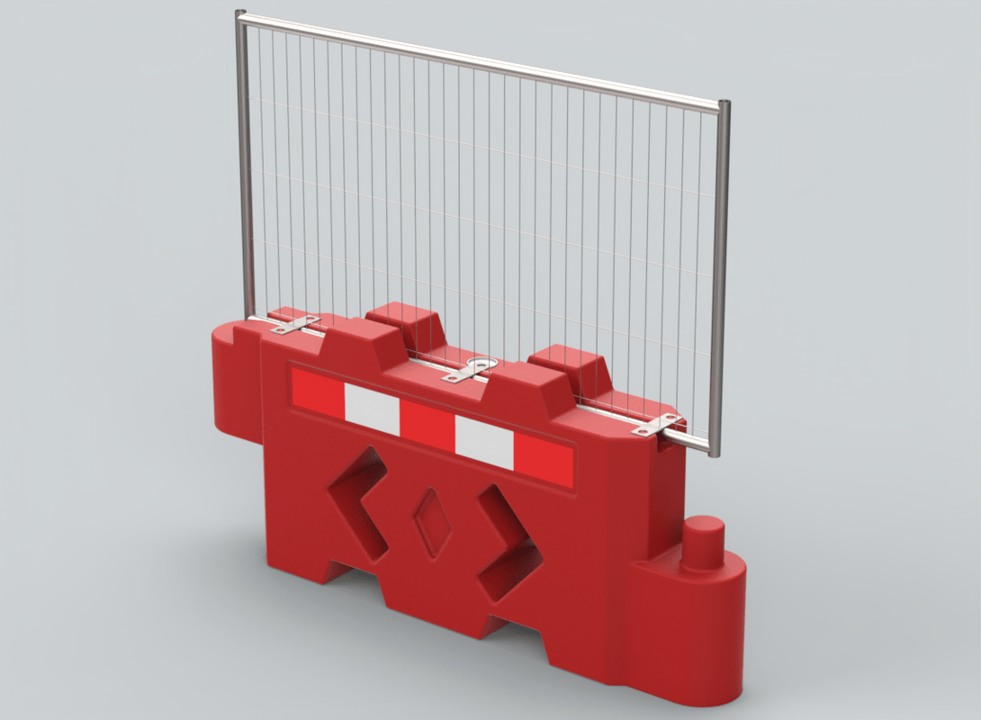 Bison 800 Filled Barrier Red with Mesh
