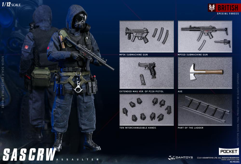 Damtoys British Special Forces Pocket Elite Series SAS CRW Assaulter 1/12 Scale Figure